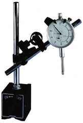 Teclock - 0.001" Graduation, Dial Indicator & Base Kit - 0.001 Inch Graduation, Includes Dial Indicator, Magnetic Base, Point Kit Set - Americas Industrial Supply