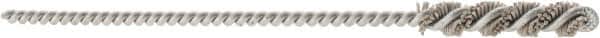 Brush Research Mfg. - 0.206" Diam Helical Nylon Tube Brush - Single Spiral, 0.018" Filament Diam, 1" Brush Length, 4" OAL, 0.097" Diam Steel Shank - Americas Industrial Supply