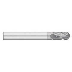 Titan USA - Ball End Mills; Mill Diameter (Inch): 7/8 ; Mill Diameter (Decimal Inch): 0.8750 ; Number of Flutes: 4 ; Length of Cut (Inch): 2-1/4 ; Length of Cut (Decimal Inch): 2.2500 ; Material: Solid Carbide - Exact Industrial Supply