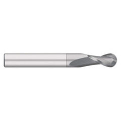 Titan USA - Ball End Mills; Mill Diameter (Inch): 1/4 ; Mill Diameter (Decimal Inch): 0.2500 ; Number of Flutes: 2 ; Length of Cut (Inch): 1-1/8 ; Length of Cut (Decimal Inch): 1.1250 ; Material: Solid Carbide - Exact Industrial Supply