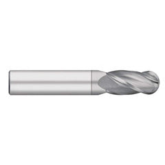 Titan USA - Ball End Mills; Mill Diameter (Decimal Inch): 0.0313 ; Number of Flutes: 4 ; Length of Cut (Inch): 1/8 ; Length of Cut (Decimal Inch): 0.1250 ; Material: Solid Carbide ; Overall Length (Inch): 1-1/2 - Exact Industrial Supply