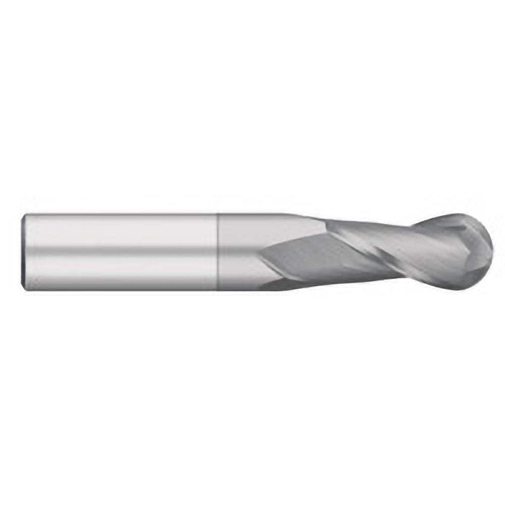 Titan USA - Ball End Mills; Mill Diameter (Decimal Inch): 0.3438 ; Number of Flutes: 2 ; Length of Cut (Inch): 1 ; Length of Cut (Decimal Inch): 1.0000 ; Material: Solid Carbide ; Overall Length (Inch): 2-1/2 - Exact Industrial Supply