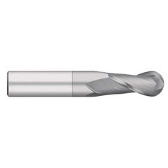 Titan USA - Ball End Mills; Mill Diameter (Inch): 1/4 ; Mill Diameter (Decimal Inch): 0.2500 ; Number of Flutes: 2 ; Length of Cut (Inch): 3/4 ; Length of Cut (Decimal Inch): 0.7500 ; Material: Solid Carbide - Exact Industrial Supply