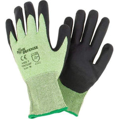 West Chester Protective Gear - Size M, ANSI Cut Lvl A3, Cut Resistant Gloves - Palm Coated, Hi-Vis Lime/Black - Americas Industrial Supply