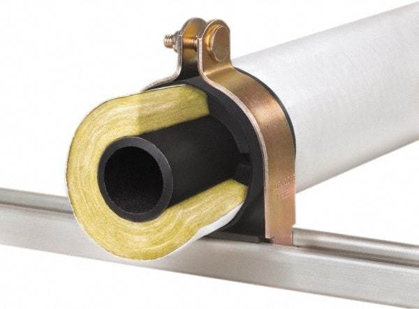 Klo-Shure - 7/8" Pipe, Zinc Plated Steel Strut Mount Insulation Coupling - Trivalent Zinc & Yellow - Americas Industrial Supply