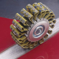 3M - 2-1/8" Diam, Tungsten Carbide Unmounted Flap Wheels - 1/2" Hole, 2" Wide, Nonwoven & Coated, Very Coarse Grade - Americas Industrial Supply