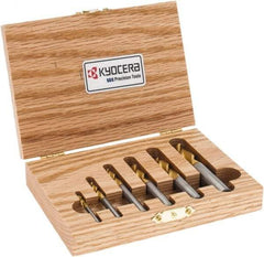 SGS - 1/8 to 1/2", 3 Flute Square End Mill Set - TiN Coating, Solid Carbide, Single End, 1/8, 3/16, 1/4, 5/16, 3/8, 1/2" Shank Diam, Centercutting - Americas Industrial Supply
