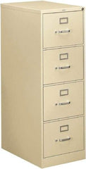 Hon - 18-1/4" Wide x 52" High x 26-1/2" Deep, 4 Drawer Vertical File - Steel, Putty - Americas Industrial Supply