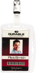 DURABLE - Clip-On Badge Holder - Clear - Americas Industrial Supply