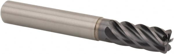Kennametal - 12mm, 26mm LOC, 12mm Shank Diam, 84mm OAL, 6 Flute, Solid Carbide Square End Mill - Single End, AlTiN Finish, Spiral Flute, 38° Helix, Centercutting, Right Hand Cut, Right Hand Flute - Americas Industrial Supply
