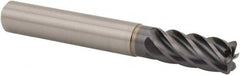 Kennametal - 12mm, 26mm LOC, 12mm Shank Diam, 84mm OAL, 6 Flute, Solid Carbide Square End Mill - Single End, AlTiN Finish, Spiral Flute, 38° Helix, Centercutting, Right Hand Cut, Right Hand Flute - Americas Industrial Supply