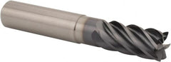 Kennametal - 16mm, 6 Flute, Single End, Solid Carbide, 1mm Corner Radius End Mill - 100mm OAL, 38° Helix, Right Hand Flute, 32mm LOC, Right Hand Cut, 48mm Extended Reach - Americas Industrial Supply