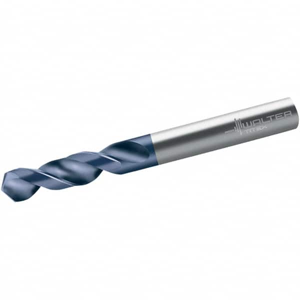 Walter-Titex - 14.1mm 118° Spiral Flute Cobalt Screw Machine Drill Bit - Tinal Finish, Right Hand Cut, 56mm Flute Length, 111mm OAL, Six Facet Point, Straight Shank - Americas Industrial Supply