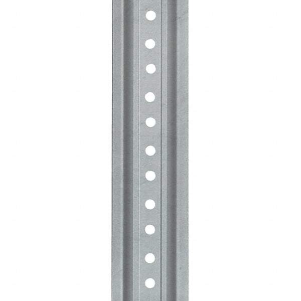 Nucor - 12' High, Galvanized Traffic Sign Post - Steel, 3/8" Hole Diam, Silver - Americas Industrial Supply