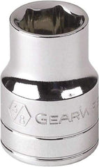 GearWrench - 1-1/4", 1/2" Drive, Standard Hand Socket - 12 Points, 1-21/32" OAL, Alloy Steel, Chrome Finish - Americas Industrial Supply