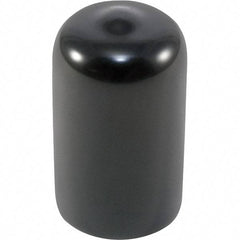 Caplugs - Round Head Cap - 0.62" OD, 1" Long, Vinyl, Black - Americas Industrial Supply