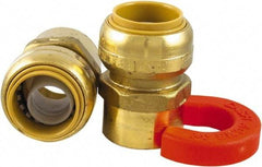 SharkBite - 3/4" Outside Diam, Metal Push-to-Connect Tube Female Connector - 200 Max psi, Tube to Female NPT Connection, Brass O-Ring - Americas Industrial Supply