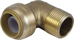 SharkBite - Brass & Chrome Pipe Fittings Type: 90 Elbow Fitting Size: 1/2 x 1/2 - Americas Industrial Supply