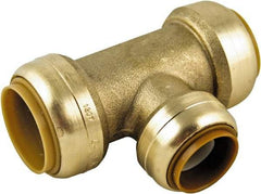 SharkBite - Brass & Chrome Pipe Fittings Type: Reducing Tee Fitting Size: 1 x 1 x 3/4 - Americas Industrial Supply