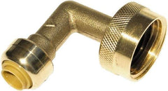 SharkBite - Brass & Chrome Pipe Fittings Type: 90 Elbow Fitting Size: 1/4 x 3/4 - Americas Industrial Supply