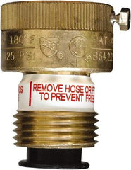 CASH ACME - 3/4" Pipe, 125 Max psi, 2 Color Warning Insulated Brass, Normally Closed Design Vacuum Breaker Valve - Buna-N Seal, Stainless Steel Spring, FNPTF x MNPTF End Connections - Americas Industrial Supply