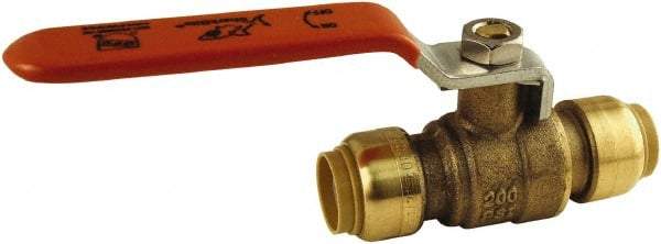 SharkBite - 3/4 x 3/4" Pipe, Standard Port, Brass Standard Ball Valve - Inline - Two Way Flow, Push-to-Connect x Push-to-Connect Ends, Steel Handle, 200 WOG - Americas Industrial Supply
