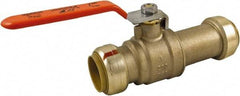 SharkBite - 1 x 1" Pipe, Standard Port, Brass Standard Ball Valve - Inline - Two Way Flow, Push-to-Connect x Push-to-Connect Ends, Steel Handle, 200 WOG - Americas Industrial Supply