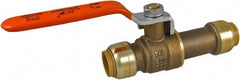 SharkBite - 1/2 x 1/2" Pipe, Standard Port, Brass Standard Ball Valve - Inline - Two Way Flow, Push-to-Connect x Push-to-Connect Ends, Steel Handle, 200 WOG - Americas Industrial Supply