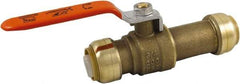SharkBite - 3/4 x 3/4" Pipe, Standard Port, Brass Standard Ball Valve - Inline - Two Way Flow, Push-to-Connect x Push-to-Connect Ends, Steel Handle, 200 WOG - Americas Industrial Supply