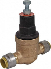 SharkBite - 1/2" Pipe, Push Fit End Connection, Bronze Body Pressure Regulating Valve - EPDM Seal, 200 psi Inlet Pressure, 10 to 70 psi Working Pressure - Americas Industrial Supply