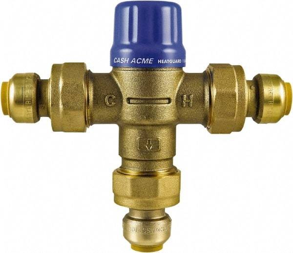 SharkBite - 1/2" Pipe, 145 Max psi, Brass Water Mixing Valve & Unit - 20 GPM Flow Rate, Push Fit End Connections - Americas Industrial Supply