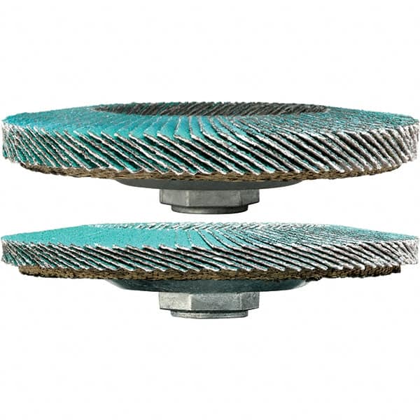 3M - 40 Grit, 4-1/2" Disc Diam, 5/8-11 Center Hole, Type 29 Zirconia Alumina Flap Disc - 13,300 Max RPM, Cloth Backing, Arbor Attaching System, Coated - Americas Industrial Supply