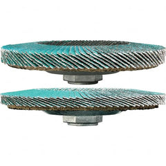 3M - 80 Grit, 4-1/2" Disc Diam, 7/8" Center Hole, Type 29 Zirconia Alumina Flap Disc - 13,300 Max RPM, Cloth Backing, Arbor Attaching System, Coated - Americas Industrial Supply