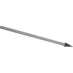 Made in USA - 3/8" Cut Diam, 1/4" Shank Diam, Cone Head Double Cut Burr - Carbide, 5/8" LOC, 6-5/8" OAL - Americas Industrial Supply