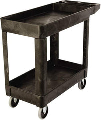 Rubbermaid - 500 Lb Capacity, 18" Wide x 39" Long x 33-1/4" High Standard Utility Cart - 2 Shelf, Plastic, TPR Casters - Americas Industrial Supply