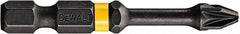 DeWALT - PZ.2 Posidriv Screwdriver Bit - 1/4" Hex Drive, 2" OAL - Americas Industrial Supply