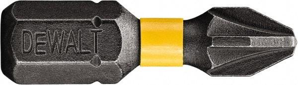 DeWALT - PZ.0 Posidriv Screwdriver Bit - 1/4" Hex Drive, 1" OAL - Americas Industrial Supply