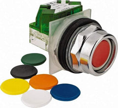 Schneider Electric - 30mm Mount Hole, Recessed, Pushbutton Switch with Contact Block - Octagon, Multicolor Pushbutton, Momentary (MO) - Americas Industrial Supply