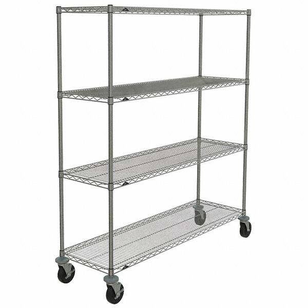 Metro - 600 Lb Capacity 4 Shelf Mobile Wire Shelving Unit - Add-On Unit - Americas Industrial Supply