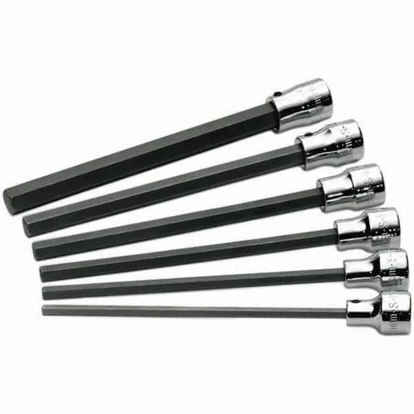 SK - 6 Piece 3/8" Drive Metric Hex Bit Socket Set - 4 to 10mm Hex - Americas Industrial Supply