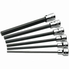 SK - 6 Piece 3/8" Drive Metric Hex Bit Socket Set - 4 to 10mm Hex - Americas Industrial Supply