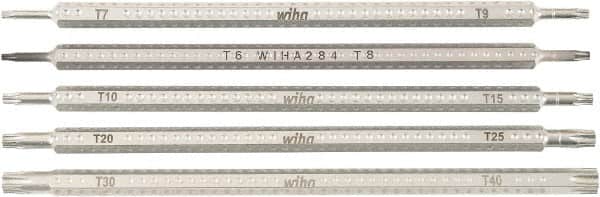 Wiha - 5 Piece, 1/4" Drive Screwdriver Insert Torx Bit Set - T6 to T40 Torx - Americas Industrial Supply