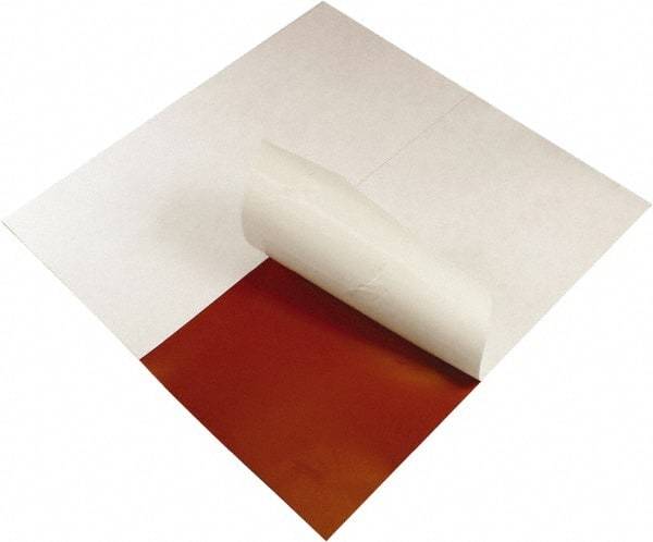 Value Collection - 12" Long, 12" Wide, 1/2" Thick, Silicone Rubber Foam Sheet - 50 to 60 Durometer, Red, -60 to 400°F, 550 psi Tensile Strength, Adhesive Backing - Americas Industrial Supply