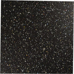 Made in USA - 12" Long, 12" Wide, 3/8" Thick, Rubber Rubber Foam Sheet - 50 to 60 Durometer, Black, 0 to 120°F, 250 psi Tensile Strength, Plain Backing - Americas Industrial Supply