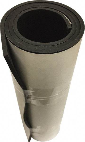 Value Collection - 1/8" Thick x 36" Wide x 10' Long Black EPDM Rubber Roll - Stock Length, Adhesive Back, 1,000 psi Tensile Strength, -40°F to 225°F - Americas Industrial Supply