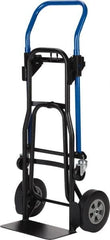 Harper Trucks - 500 Lb Capacity 44" OAH Quick Change Convertible Hand Truck - 14 x 7-1/2" Base Plate, Continuous Handle, Steel, Solid Rubber Swivel Wheels - Americas Industrial Supply