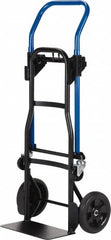 Harper Trucks - 500 Lb Capacity 44" OAH Quick Change Convertible Hand Truck - 14 x 7-1/2" Base Plate, Continuous Handle, Steel, Solid Rubber Swivel Wheels - Americas Industrial Supply