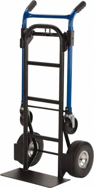 Harper Trucks - 900 Lb Capacity 48" OAH Quick Change Convertible Hand Truck - 18 x 9" Base Plate, Dual Handle, Steel, Swivel Polyurethane Wheels - Americas Industrial Supply
