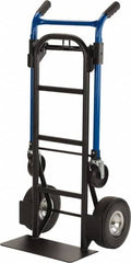 Harper Trucks - 900 Lb Capacity 48" OAH Quick Change Convertible Hand Truck - 18 x 9" Base Plate, Dual Handle, Steel, Swivel Polyurethane Wheels - Americas Industrial Supply