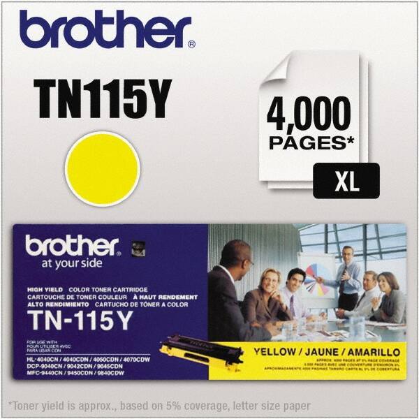 Brother - Yellow Toner Cartridge - Use with Brother DCP-9040CN, 9045CDN, HL-4040CDN, 4040CN, 4070CDW, MFC-9440CN, 9550CDN, 9840CDW - Americas Industrial Supply